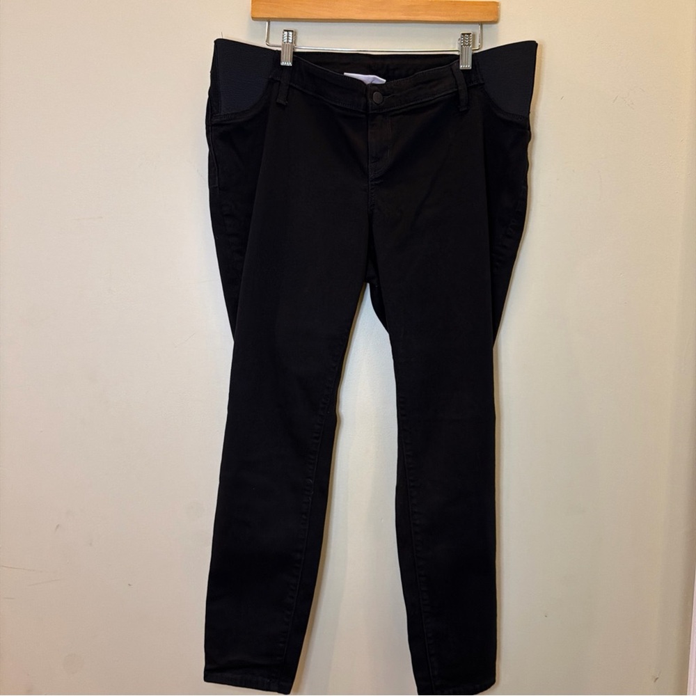 Isabel Maternity Skinny Jeans Womens 12 black Denim Over Belly Stretch